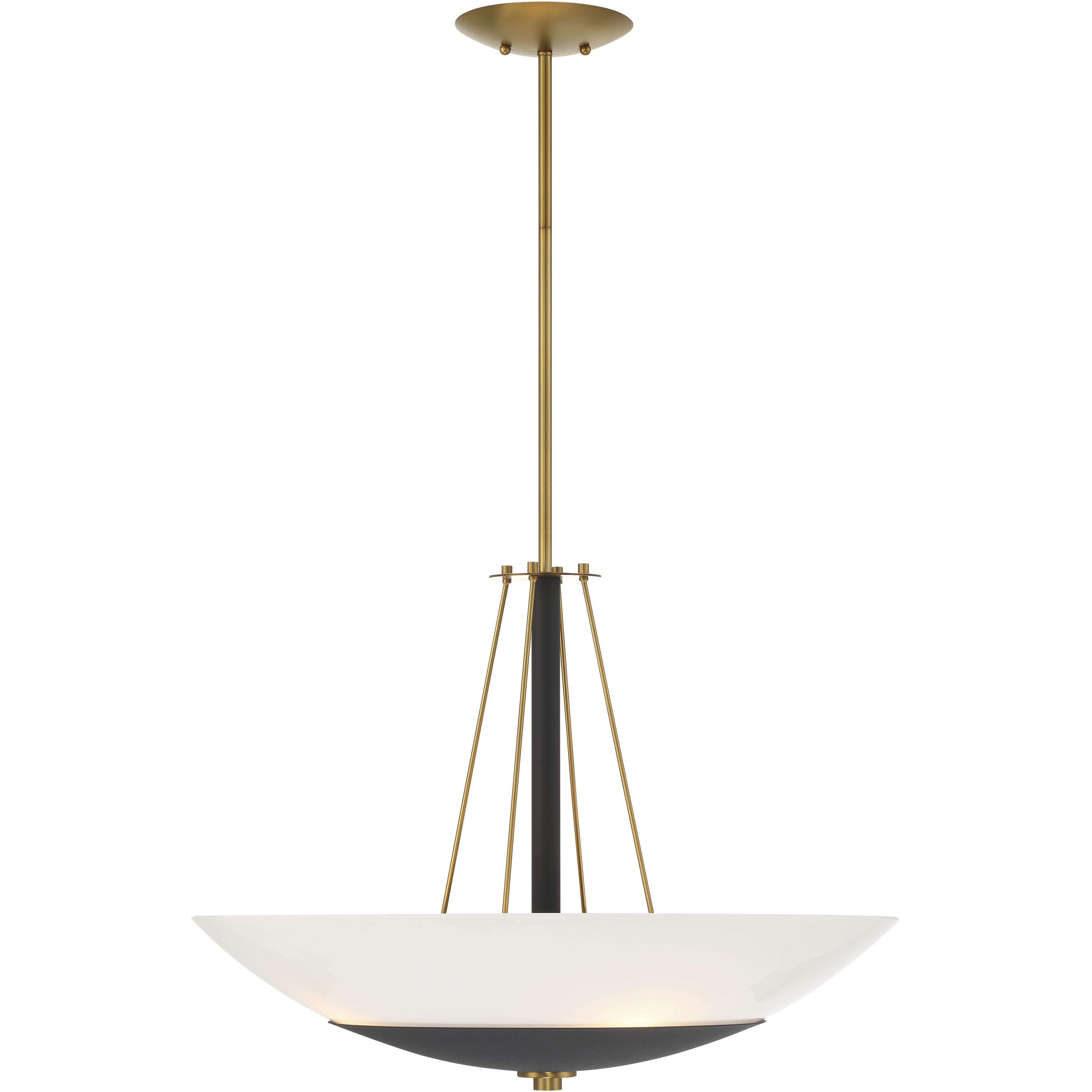 BAX 4 Light 24 inch Sand Coal and Soft Brass Pendant Ceiling Light